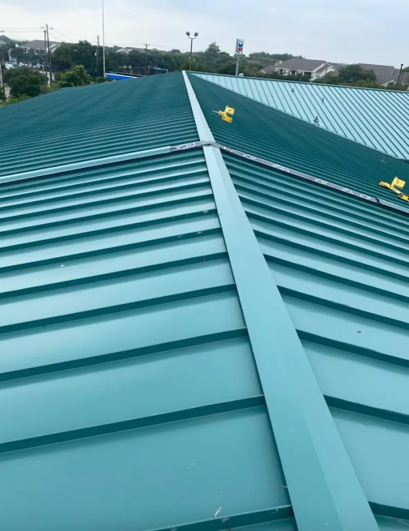 Green commercial metal roof ridge and valley for Metal Roof Repair in Harrodsburg